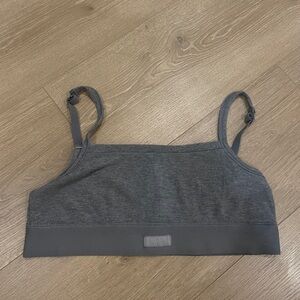 SKIMS Soft Lounge Bralette Grey Adjustable Ribbed Size XL